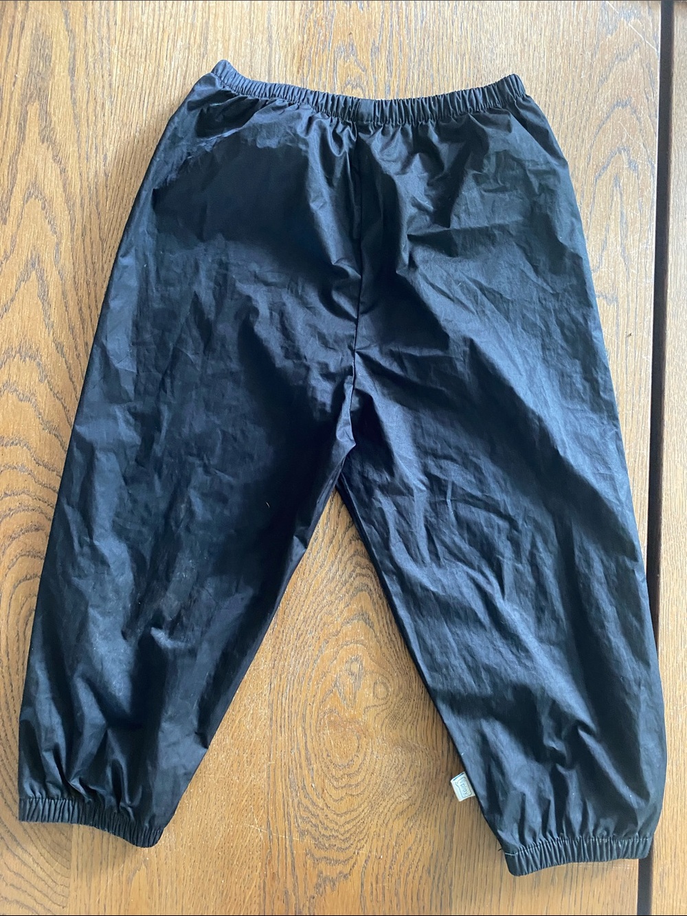 Kids Black Elastic-Waist Rain Pants Bottoms